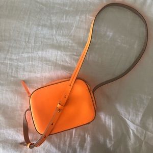 J. Crew Neon Orange purse - genuine leather